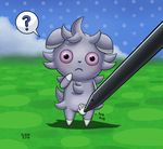  2016 :c espurr female looking_at_viewer nintendo outside pok&eacute;mon pok&eacute;mon_amie pussy_juice sl350 solo standing stare stylus vaginal video_games 