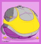 anthro banana banana_peel belly big_belly chubby_cheeks clothed clothing cyanbat double_chin fat_rolls food fruit fur grey_body grey_fur grin haplorhine hi_res hidden_eyes holding_food holding_object male mammal monkey moobs morbidly_obese morbidly_obese_anthro morbidly_obese_male navel neck_rolls nipples obese obese_anthro obese_male overweight overweight_anthro overweight_male plant primate smile solo standing thick_thighs visor wide_hips wristband