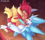 absurd_res alolan_form alolan_sandslash anthro blue_eyes bodily_fluids breasts claws cowgirl_position dipstick_tail duo female female_penetrated fermusieboir4 floatzel from_front_position fur generation_4_pokemon generation_7_pokemon hi_res licking licking_lips lying male male/female male_penetrating male_penetrating_female markings multi_tail nintendo nipples on_back on_bottom on_top penetration penile penile_penetration penis_in_pussy pokemon pokemon_(species) red_body red_fur regional_form_(pokemon) sex spikes sweat tail tail_markings tongue tongue_out vaginal vaginal_penetration