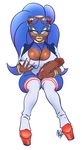  anthro big_breasts big_penis breasts clothed clothing dickgirl hair hedgehog intersex lipstick looking_at_viewer mammal meshpet penis simple_background sonic_(series) sonic_the_hedgehog 
