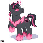 1:1 2024 absurd_res black_body black_fur equid equine fan_character feral fur hasbro hi_res horse lumii male mammal my_little_pony pink_eyes quadruped simple_background solo white_background