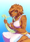  2016 anthro between_breasts big_breasts breasts canine female gradient_background green_eyes littlenapoleon lyre mammal musical_instrument simple_background solo toga 