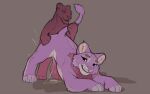 ambiguous_fluids bestiality domestic_cat dronecadge duo duo_focus felid feline felis female feral group hi_res larger_female lion looking_pleasured male male/female mammal pantherine paws purple_body sex simple_coloring size_difference sketch smaller_male teeth