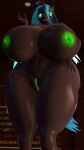 absurd_res anthro anthrofied areola arthropod big_breasts big_pussy black_body breasts canid canine canis changeling coriponer crown domestic_dog fangs friendship_is_magic genitals green_areola green_eyes green_hair green_nipples green_pussy hair hasbro headgear hi_res huge_breasts mammal my_little_pony nipples nude pupils pussy queen_chrysalis_(mlp) shih_tzu slit_pupils solo teeth thick_thighs toy_dog