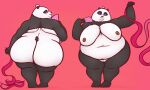  2021 anthro bear belly big_belly big_breasts big_butt breasts butt dreamworks female front_view fur genitals giant_panda hand_fan holding_fan holding_object holding_ribbon kung_fu_panda mammal mei_mei morbidly_obese morbidly_obese_anthro morbidly_obese_female multiple_images multiple_poses navel nipples nude obese obese_anthro obese_female overweight overweight_anthro overweight_female oystercatcher7 pose pussy rear_view ribbons solo thick_thighs wide_hips 