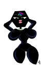 big_breasts black_body black_eyes breasts cartoon_network curvy_figure female hair hexagon_lady hi_res jewelry lips multicolored_hair necklace rainbow_hair solo the_amazing_world_of_gumball thick_lips thick_thighs voluptuous