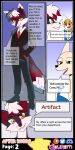 absurd_res aggretsuko ailurid anthro artifact_the_fox big_tail black_body black_clothing black_eyes black_fur black_nose black_shirt black_topwear blue_clothing blue_eyes blue_shirt blue_topwear business_suit canid canine clothing collared_shirt comic dialogue english_text female fennec_fox fenneko fox full-length_portrait fur glowhorn greeting group hair hand_in_pocket hi_res male mammal necktie office_clothing open_mouth orange_body orange_eyes orange_fur pockets portrait red_body red_fur red_hair red_nose red_panda retsuko sanrio shirt simple_background smile suit tail talking_to_another text tilting_head tongue topwear true_fox undershirt white_body white_clothing white_fur white_hair white_shirt white_topwear
