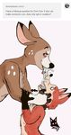  anon ask_blog blue_eyes bullying canine cervine cum cum_in_mouth cum_inside deer dom_doe fox hooves looking_at_viewer mammal newd red_eyes snowballing subfox tumblr 