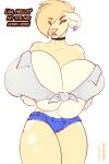 anthro beaver bekki_(h-key) big_breasts bottomwear breasts clothing cutoffs denim denim_bottomwear denim_clothing ear_piercing ear_ring female h-key hair hair_over_eye hi_res holding_breast huge_breasts looking_at_viewer mammal my_tits_are_down_here one_eye_obstructed piercing ring_piercing rodent shorts solo