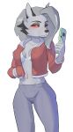 absurd_res anthro canid canine cellphone electronics female helluva_boss hi_res loona_(helluva_boss) mammal phone pinup pose snachsugar solo