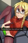  abigail_lindstrom blonde_hair braid braids breasts brown_eyes clitoris dildo freckles glasses large_breasts masturbation necklace original_character partially_clothed photograph polyle pussy smile sofa stockings the_legend_of_zelda thighhighs triforce twin_braids wet 