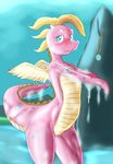  bathing blush cassie_(dragon_tales) dark_moltres dragon dragon_tales featureless_crotch female horn solo wings 