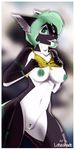  anthro big_breasts breasts clothed clothing female fish focus green_eyes green_nipples hair marine nipples nude piercing pussy saliva shark topless unleashedbrony wet 