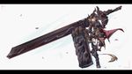  armor cape deel_(rkeg) horns original sword weapon 