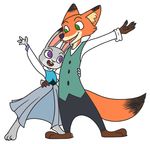  alternate_costume canine cats_don&#039;t_dance clothing crossover disney dress duo fox hug judy_hopps lagomorph mammal nick_wilde rabbit snaxattacks vest zootopia 