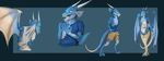  2016 akula anthro blue_scales bulge clothed clothing curus_keel digital_media_(artwork) dragon duo eye_contact female gender_transformation male mtf partially_clothed pussy scales scalie sequence shaded standing tenting tomek1000 transformation 