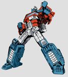  autobot clenched_hand full_body grey_background image_sample kamizono_(spookyhouse) machine machinery mecha no_humans optimus_prime pointing pointing_up robot science_fiction simple_background solo transformers twitter_sample 