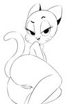  2016 anthro bedroom_eyes big_butt butt cartoon_network cat feline female fur hair half-closed_eyes hearlesssoul looking_at_viewer mammal mature_female mother nicole_watterson nude parent presenting presenting_hindquarters presenting_pussy pussy seductive simple_background smile solo the_amazing_world_of_gumball 