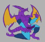  anthro balls clothing daikuhiroshiama hi_res leggings legwear male metroid nintendo presenting ridley smile solo super_smash_bros tongue tongue_out video_games 