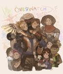  6+girls black_hair brown_hair child coat cowboy_hat crayon d.va_(overwatch) drawing everyone face_mask facepaint facial_mark fatherly game_boy glasses gloves gorilla grin handheld_game_console hanzo_(overwatch) hat headphones hug jacket long_hair lucio_(overwatch) lurs_(lursland) mask mccree_(overwatch) mechanical_wings mei_(overwatch) mercy_(overwatch) multiple_boys multiple_girls overwatch pink_hair short_hair smile soldier:_76_(overwatch) sunglasses symmetra_(overwatch) teenage tracer_(overwatch) very_short_hair visor whisker_markings wings winston_(overwatch) younger zarya_(overwatch) 