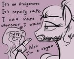  2016 angry brother brother_and_sister dialogue dickbutt duo e-cigarette english_text equine female fluttershy_(mlp) friendship_is_magic male mammal my_little_pony sibling sister sparkles stubble text underpable zephyr_breeze_(mlp) 