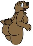  2016 aliasing anthro bear breasts brown_fur butt female fur mammal nipples nude open_mouth simple_background smile solo trout_(artist) trout_(character) white_background 