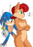  2016 anthro chipmunk duo english_text female hedgehog male mammal rodent sally_acorn sonic_(series) sonic_the_hedgehog text the-unicorn-lord 