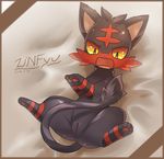  2016 absurd_res black_fur censored edit feline female feral fur hi_res hindpaw ineffective_censorship litten lying mammal on_back open_mouth pawpads paws pussy red_eyes red_fur solo sweat tail_tuft tuft uncensored yellow_sclera zinfyu 