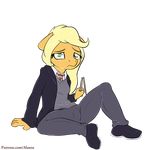  2016 alasou alpha_channel anthro anthrofied applejack_(mlp) blonde_hair clothed clothing crossover derp_eyes earth_pony equine eyelashes female freckles friendship_is_magic green_eyes hair harry_potter hi_res horse long_hair mammal my_little_pony pony simple_background solo transparent_background 