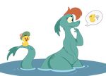  big_butt blush bork88 butt cute female hair loch_ness_monster nessie nude red_hair reptile rubber_duck scalie standing the_ballad_of_nessie toy water 