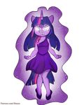  2016 alasou alpha_channel angry anthro anthrofied clenched_teeth clothed clothing dress equine female footwear friendship_is_magic glowing glowing_eyes hair hi_res horn long_hair magic mammal multicolored_hair my_little_pony shoes simple_background solo teeth transparent_background twilight_sparkle_(mlp) unicorn 
