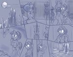  anthro anthrofied bed breasts castle clothed clothing collar comic door equine female friendship_is_magic group horn horse kayla-na mammal monochrome my_little_pony nipples panties topless twilight_sparkle_(mlp) underwear unicorn 