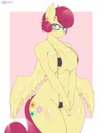  2016 anthro anthrofied areola bikini blush breasts clothed clothing cutie_mark equine eyewear female friendship_is_magic glasses hair mammal mature_female mleonheart mrs_shy_(mlp) my_little_pony pegasus piercing red_hair skimpy solo swimsuit wings 