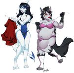  2016 anthro anthrofied barefoot belly black_fur black_hair black_markings blue_eyes bra breasts claws cleavage clothed clothing duo english_text eyewear facial_markings female fur glasses grey_fur hair legendary_pok&eacute;mon legwear long_hair lugia markings mightyena myloveless navel nintendo obese open_mouth overweight panties pok&eacute;mon pok&eacute;morph red_eyes red_nose shirt signature simple_background smile socks teeth text toe_claws tongue underwear video_games white_background wide_hips yellow_sclera 