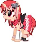  audrey_belrose clothing dress food fruit hair hair_ribbon huniepop light_fur my_little_pony pink_eyes red_hair ribbons solo strawberry white_hair zacatron94 