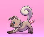  2016 blue_eyes blush canine disembodied_penis duo female feral fur iwanko male male/female mammal nintendo open_mouth penetration penis pink_background pok&eacute;mon pokemon_sun_and_moon pussy_juice quadruped rymherdier sex simple_background solo_focus vaginal vaginal_penetration video_games 
