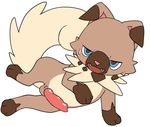  2016 animal_genitalia animal_penis blue_eyes canine canine_penis dog erection flat_colors iwanko knot male mammal manmosu_marimo nintendo open_mouth penis pok&eacute;mon simple_background tagme video_games white_background 