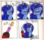  2012 blue_fur blue_hair blush bottle comic crown english_text equine female feral friendship_is_magic fur hair horn jewelry magic mammal my_little_pony necklace newyorkx3 princess_luna_(mlp) simple_background solo text white_background winged_unicorn wings 