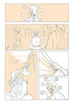  comic highres humanoid_robot japanese_clothes male_focus monochrome omnic overwatch silent_comic zenyatta_(overwatch) 