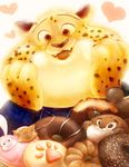  artist_request disney donut food furry heart police police_uniform tiger uniform zootopia 