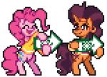  animated dancing digital_media_(artwork) duo equine female friendship_is_magic horn horse mammal mrponiator my_little_pony pinkie_pie_(mlp) pixel_(artwork) pony saffron_masala_(mlp) sign unicorn 
