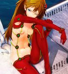  adapted_costume areolae arm_rest armpits ayanami_rei bangs blue_eyes bodysuit breasts brown_hair covered_mouth covered_nipples hand_on_own_arm headgear looking_at_viewer navel neon_genesis_evangelion nipples no_bra one_eye_closed plugsuit rebuild_of_evangelion red_bodysuit redjuice see-through sheer_bodysuit shikinami_asuka_langley sitting skin_tight small_breasts solo_focus souryuu_asuka_langley test_plugsuit water 