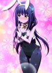  anne_happy bunny_ears green_eyes hibarigaoka_ruri purple_hair 