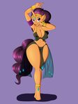  2016 absurd_res anthro anthrofied areola armpits breasts clothing ear_piercing equine female friendship_is_magic gold_(metal) hair hi_res hooves horn mammal my_little_pony navel nipples piercing pussy saffron_masala_(mlp) simple_background solo suirano translucent transparent_clothing unicorn 