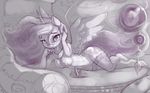  2016 anthro anthrofied breasts clothing cutie_mark equine feathered_wings feathers female friendship_is_magic hair horn legwear long_hair looking_at_viewer mammal monochrome my_little_pony princess_luna_(mlp) solo winged_unicorn wings xennos 