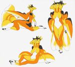  claws dragon female furyae horn multi_ear multi_head multi_limb multi_wing pawpads paws simple_background taur wings 