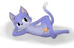  anthro armpits barefoot bulge cat clothed clothing feline front_view leaning_on_elbow looking_at_viewer lying male mammal navel on_side pinup pose solo thong topless wattacat whiskers 