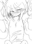  animated animated_gif armpits blush female flat_chest flat_chest_grab groping inaho_kanfarigu kyuusui_gakari monochrome open_mouth original restrained tentacle 