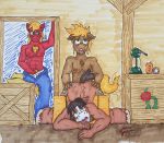  andras_(artist) barn big_macintosh_(mlp) clothed clothing death equine erection friendship_is_magic horse male male/male mammal muscular my_little_pony necrophilia nude penis snuff story story_in_description topless 