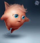  blue_eyes creepy jigglypuff nightmare_fuel nintendo pok&eacute;mon realistic solo soupandbutter video_games 